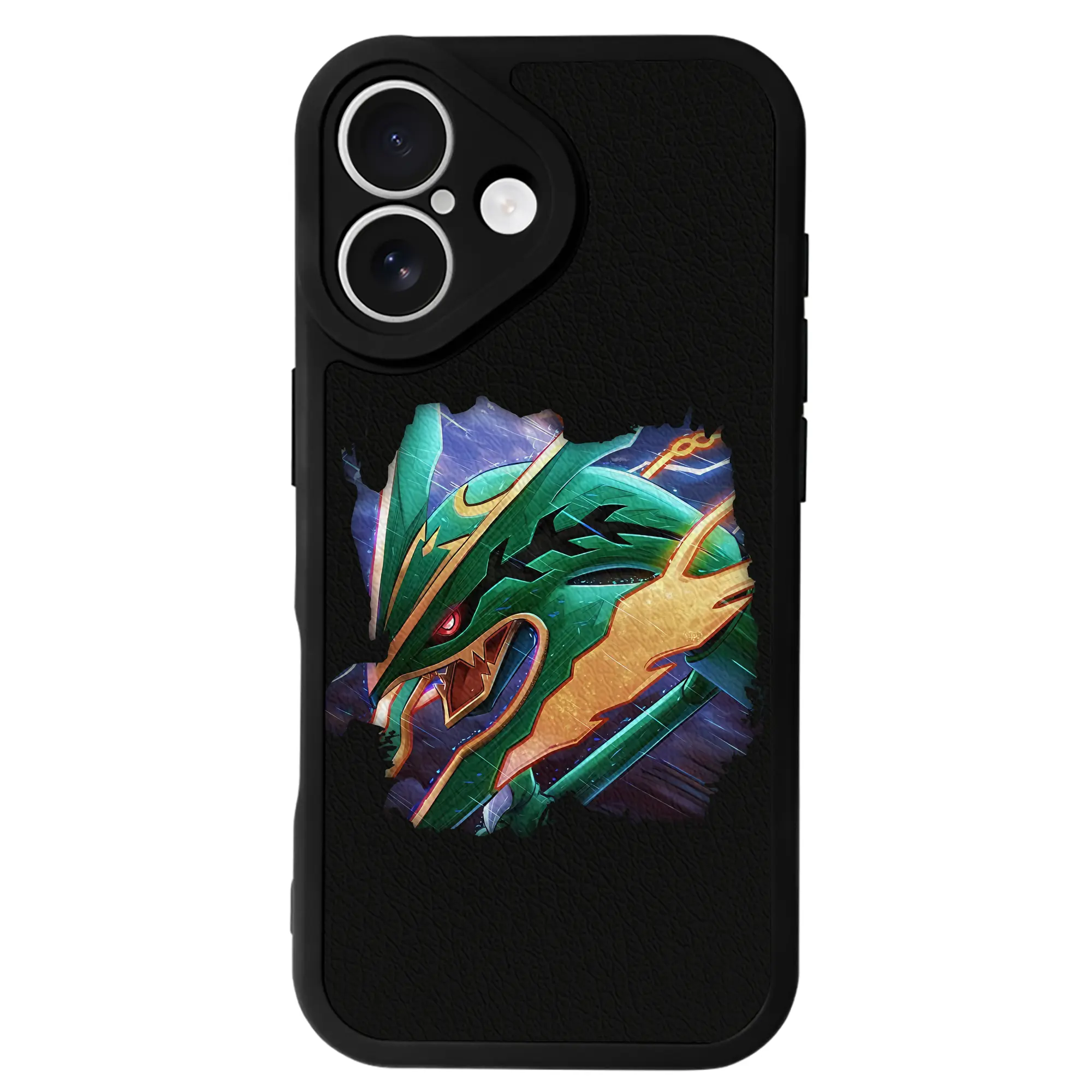 ポケモン グッズ,レックウザ - IPhone 16シリーズ対応 ・ シリコンスマホケース ・ レザー調 ・ 高精度フィット ・ 耐衝撃 ・ ワイヤレス充電対応 ・ 精密カット